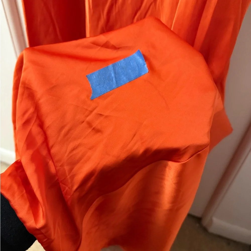 NWT Mac Duggal 68335 Bishop Sleeve Sweetheart Neck Orange Dress - SZ 16 - READ - Picture 3 of 7